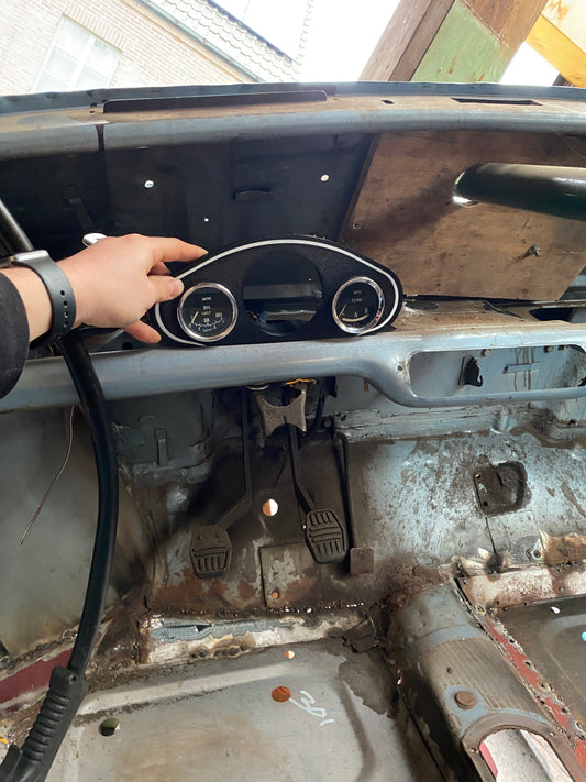 Custom Dashboard Panel for Tachometer with Two Auxiliary Gauges – Classic Mini